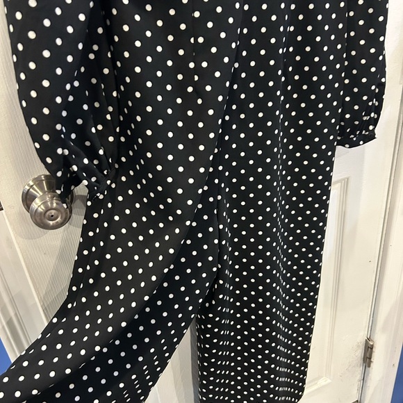 Zara Black and White Polka Dot Long Sleeve Dress S NWT 🖤 - Picture 7 of 8